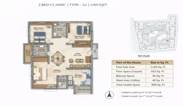 Featured Image of 2 Bhk Classic Type A1 1169 Sq Ft