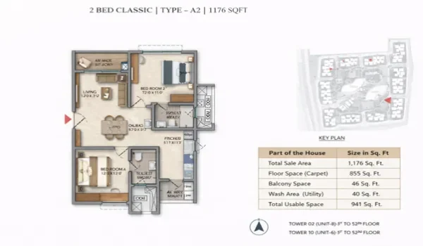 Featured Image of 2 Bhk Classic Type A2 1176 Sq Ft