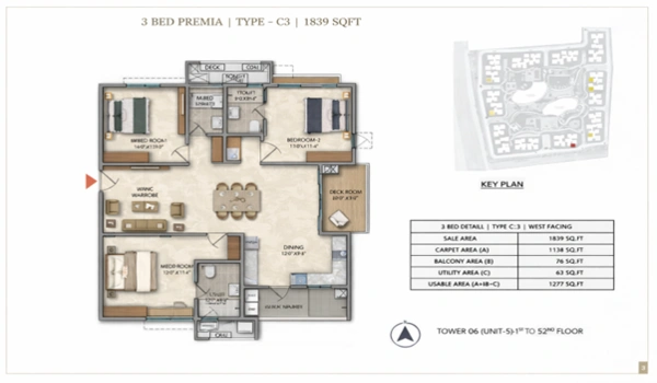 Featured Image of Efficiency Meets Elegance: A Closer Look At The 3 Bhk Type C3