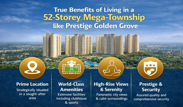 Featured Image of What Are The True Benefits Of Living In A 52 Storey Mega Township Like Prestige Golden Grove